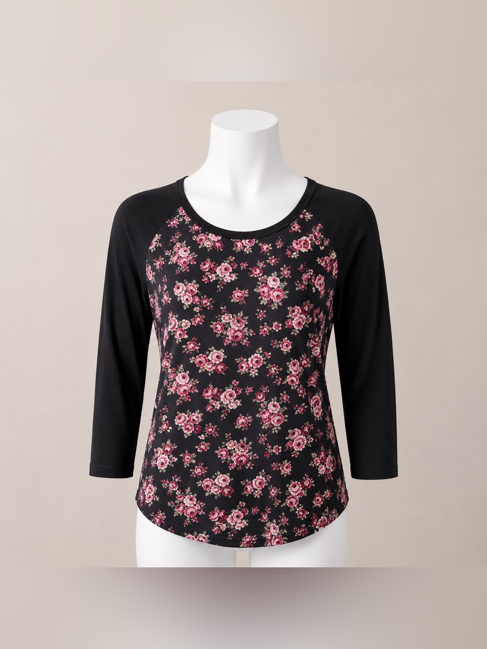 Torrid Floral Georgette Raglan Tee Semi Sheer